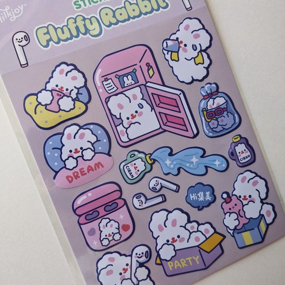 Fluffy Rabbit and Hobbies Sticker Sheet - Picture 3 of 4